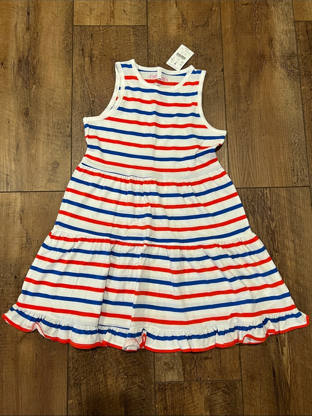 NWT J. Crew Crewcuts Girls Sleeveless Striped Dress, size 6